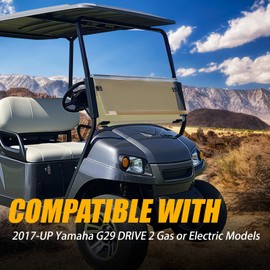 KUAFU Tinted Windshield Compatible with 2017-UP Yamaha DRIVE 2 Golf Cart Gas or Electric Folding Windscreen Smoke