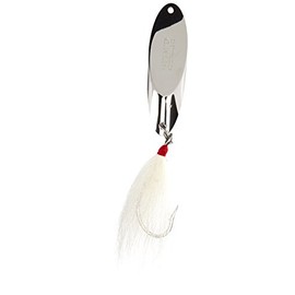 acme Kastmaster Lure with Bucktail Teaser and Single Hook, Chrome, 2 Oz
