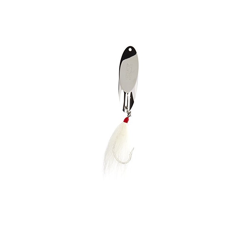 acme Kastmaster Lure with Bucktail Teaser and Single Hook, Chrome,