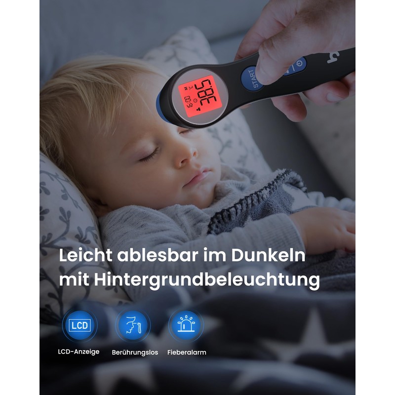 Femometer Fever Thermometer for Babies, Children and Adults, Contactless Forehead