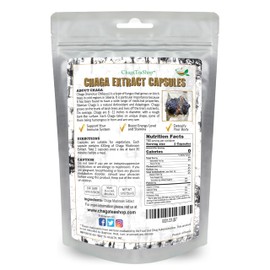 Siberian Chaga Extract Capsules Dietary Supplement 2 Month Supply 120 Vegetarian Capsules