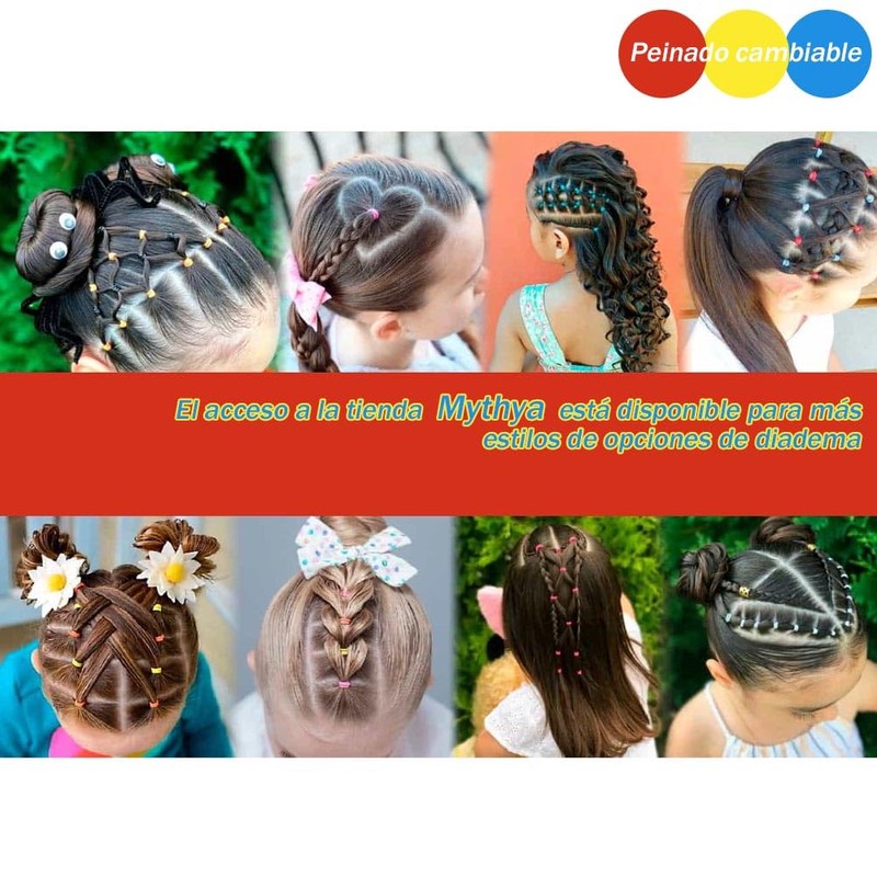 Mythya 1000 Piezas Ligas para Cabello, Niña Goma de Pelo