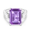 Gem Stone King 925 Sterling Silver Purple Amethyst Engagement Ring