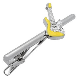 Yellow Electric Guitar Swank Tie Pin [Tie Bar/Tie Tack] T0076
