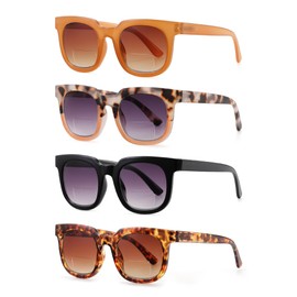 ZUVGEES 4 Pack Bifocal Reading Sunglasses for Men and Women with Spring Hinge Sun Readers Outdoor Reading Glasses UV Protection(4 Pairs,3.00)