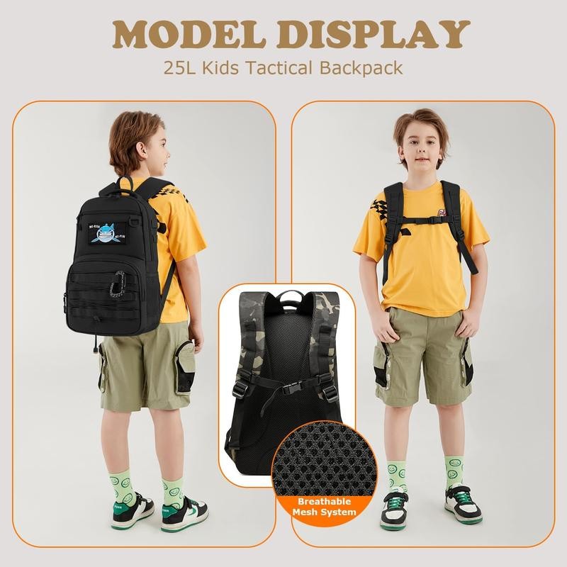 Kids Backpack, 20L Tactical Backpack for Outdoor Hiking Camping, Molle