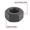 Fiero TUE5-7/16, Tuerca hexagonal grado 5 de 7/16", pavonada, bolsa