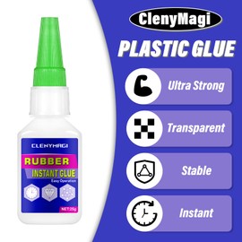 ClenyMagi Rubber Glue, Super Glue for Rubber, Fast Drying Clear Adhesive for RC Tire, Shoes, Belt, Soles, Hose, Mat Repair and More, Waterproof, Heat-Resistant Strong Adhesive