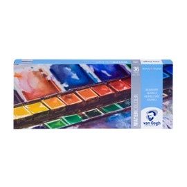 Van Gogh Royal Talens Artist Watercolour Paints Metal Box Set of 36 Assorted Colours