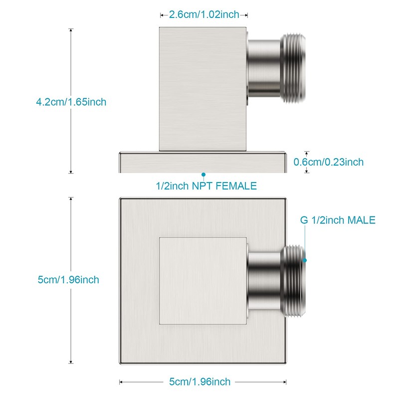 Lavatrum Wall Mounted Supply Elbow, Wall Elbow for Hand Shower,