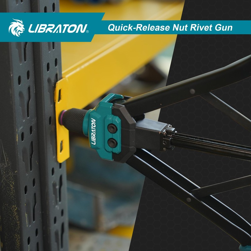 LIBRATON Rivet Nut Tool, 16" Rivnut Tool Kit, Hand Rivet