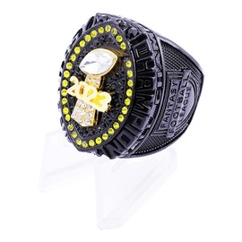 Fantasy Football Championship Ring 2023 Trophy Award Prize Sport MVP Winner FFL League Champion Ring (size 9, ring and stand)