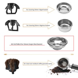 Coffee Cleaning Brush Tools Replacement Pack of 3pcs Espresso Machine 58mm Portafilter Basket Cleaning Brush Tool Compatible for RODJET BAR/QuinSpin/CAFEMASY Automatic Portafilter Cleaner Machine