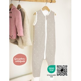 Ehrenkind® Baby Sleeping Bag with Legs Organic Cotton All-Year-Round Various Sizes, Colours and Patterns 70 cm Taupe white stars