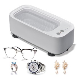 Ultrasonic Jewelry Cleaner,3 Modes Portable Cleaner,48KHz 20oz(600ml) for Eye Glasses, Ring, Earring, Necklaces, Watch Strap, Makeup Brush,Professional Sonic Cleaner with One-Touch Operation(Grey)