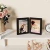 decorUhome Double 5x7 Picture Frame Vertical, Engineered Wood Bifold Photo