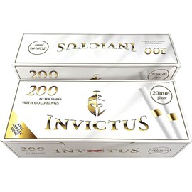 White Empty Regular 20mm Filter Tubes with Golden Ring - 400 Tubes