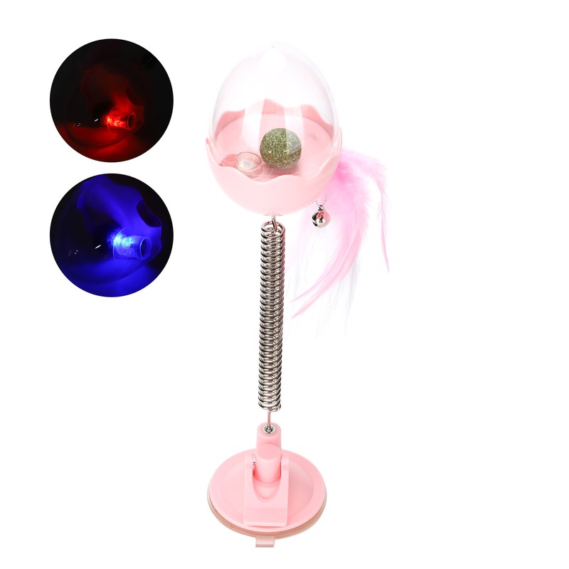 ABS LED Lighting Swing Spring Feather Leak Food Pet Toy