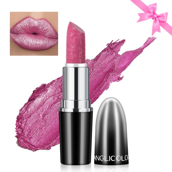 Likesing 1 Piece Glitter Lipstick Set, Lip Gloss, 24 Hour Hold, Matte Lipstick, Lip Gloss, Long Lasting Lipstick, Pink, Red Nude Lip Balm, Make-Up, Women, Lip Gloss, Gift (15, 1)