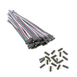 SIM&NAT 5 Pin RGBW Led Connector Extension Wire with 5 Pin Conenctor, 15 cm / 5.9 inch RGBW RGBWW Connector Plug Weld Line Male Female Plug Cable for SMD 5050 Led Strip, Pack of 20