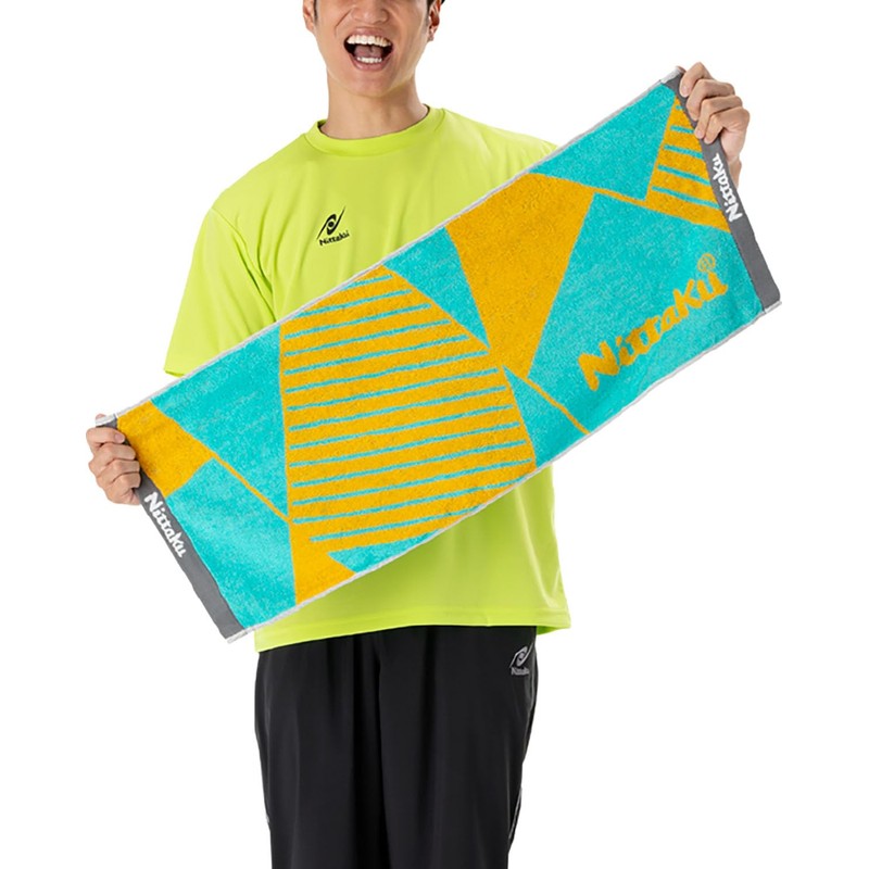 Nittaku Table Tennis Towel, Polygon Mid Towel, Turquoise NL-9289