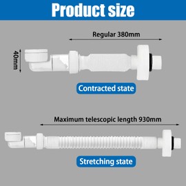 iKALULA 1 1/4 Inch Sink Siphon, Space-Saving Siphon, 360° Adjustable, Flexible, Drain Pipe with Odour Trap, Kitchen Sink Siphon Suitable for Wall and Floor Drains