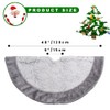 Lanpn 48" Christmas Tree Skirt, Large Plush Patchwork Silver Faux