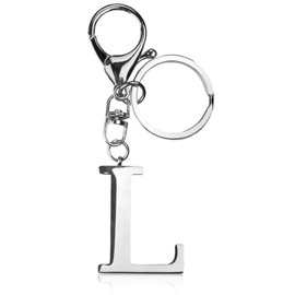 ORUZA Letter Keyring Alphabet Initial Keychain, Metal Letter Key Ring for Women Men Handbag Wallet Purses Letter L