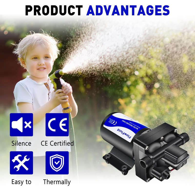 Water Pressure Booster Diaphragm Pump 110V AC for House,70PSI 5GPM