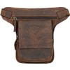 MDM Leather Leg Bag, Motorcycle Waist Bag with Eagle Embossing,