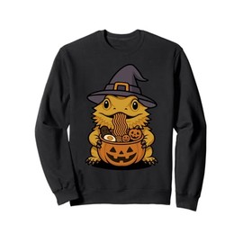 Spooky Bearded Dragon Pumpkin Japanese Ramen Noodles Sweatshirt
