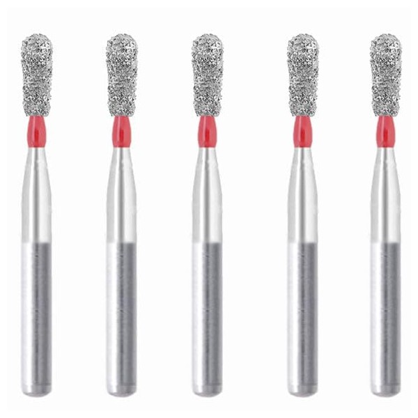 237.21F1, Pear, 2.1 mm Dia, Fine Grit Diamond Bur, 5