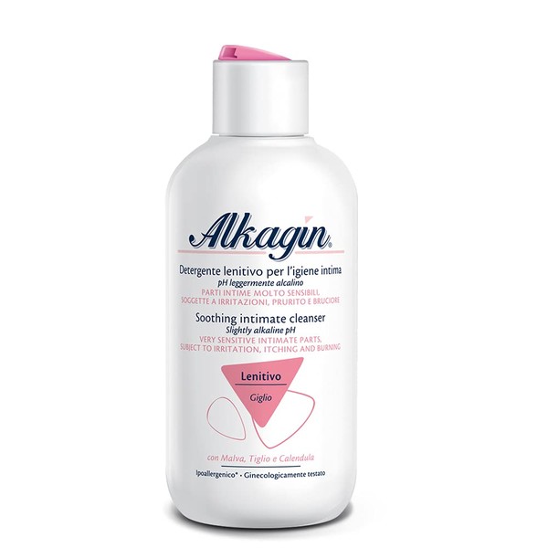Alkagin Detergente Lenitivo per l'igiene intima a base di Malva, Tiglio e Calendula, pH leggermente alcalino, Formato 250ml