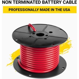 Spartan Power Battery Cable, 100% Pure Copper Wire, Automotive, Inverter, MPPT, Car Audio Speaker Amp Stereo, RV Trailer, Made in USA