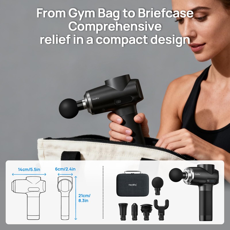 Percussion Massage Gun Deep Tissue, 12mm Portable Muscle Massager