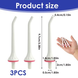 3 PCS Water Flosser Replacement Tips for Hangsun Nicwell COSLUS Mospro Zerhun Oral Irrigators Jet Tip Nozzel for Effective Oral Care Durable High Quality White