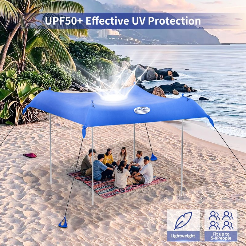 UMARDOO Family Beach Tent Canopy Sun Shade Portable 10×10FT, Large