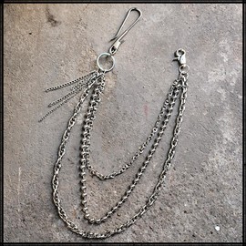 White Fang AZ180 Wallet Chain, Ball Chain, Silver Wallet, Fall Prevention, Key Ring, Men's, Women's,, Metal