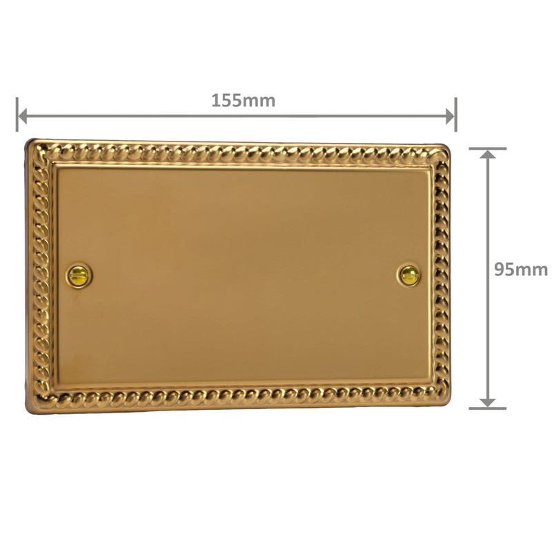 Varilight Double Blank Plate Classic Georgian Brass