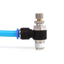 SNS 90 Degree Elbow Air Flow Control Valve Push To Connect Fitting Speed Control Valve 1/2"Tube OD x 1/4 NPT(10 PCS) JSC1/2-N02