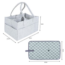 Artemisa - Baby Diaper Caddy Organizer - Includes Changing Mat - Changing table organizer - Baby Baskets for Newborn - Baby Organizer for nursery - Car Diaper Caddy Organizer (GRAY)