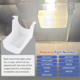 SAQXK 1pcs 99110437 Range Hood Lens, Compatible with Bro-an Nu-tone