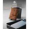 VULKIT Men's Mini Wallet with Zip Coin Compartment, Aluminium Case,