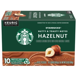 Starbucks Flavored Coffee K-Cup Pods, Hazelnut Flavored Coffee, Made without Artificial Flavors, Keurig Genuine K-Cup Pods, 10 CT K-Cups/Box (Pack of 2 Boxes)