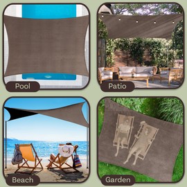 Sun Shade Canopy - 10x13ft Curved Rectangle Sun Shade Sail with UV Protection - Sun Shades Outdoor Patio or Pool Canopy - Sunshades for Patio, Yard, Deck or Outdoor Activities by Pure Garden (Gray)