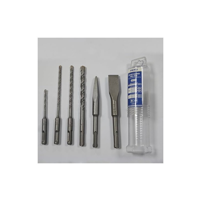 ANDELI 6 Piece SDS-Plus Drill & Chisel Set, Tungsten Carbide,