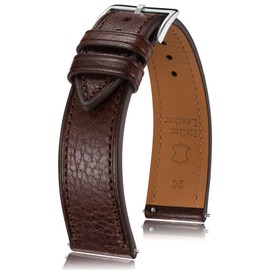 Getalia Italian leather Watch Band Tuscany Natural Vegetable-Tanned Full Grain Genuine Leather, Skin-Safe, Quick Release Replacement Watch Straps for Men and Women Thin and Soft (Coffee：Width-18mm)