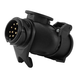 Ludom Trailer Double Socket,13-pin To 7-pin Trailer Socket Conversion Adapter, 12V Waterproof Plug for RVs, Trucks, Trailers, Semi-trailers, Caravans (Black)
