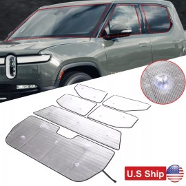 carpart2021 6pcs Foldable Sun Shade Car Windshield Visor Cover Set For RIVIAN R1T 2022-2023