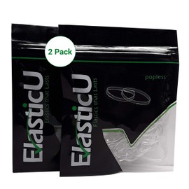 Hair Elastics - STRONG - REUSEABLE Clear Premium- 30mm, 2 Packs of 70 Total of 140 Rubbers by ElasticU